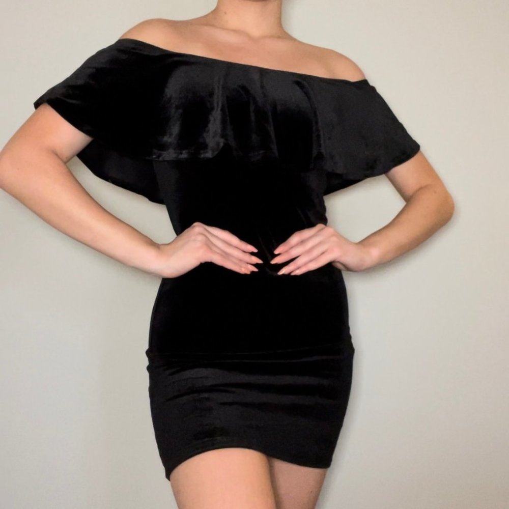 Black Velvet Mini Dress